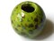 38mm Round Green with Brown Spots Bead Vintage Macrame Ceramic Porcelain Bead
